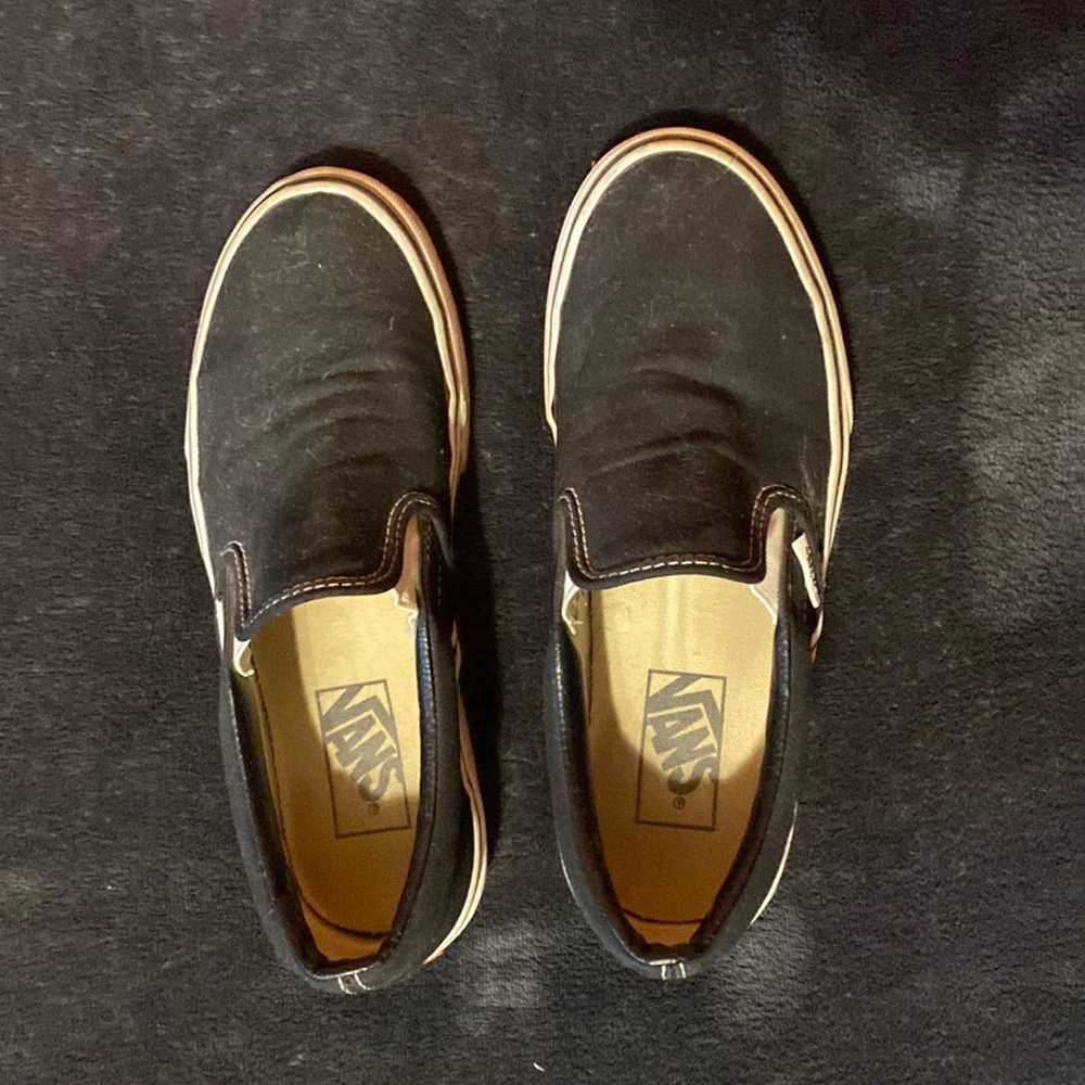 BLACK SLIP ON VANS SIZE 7 WOMENS